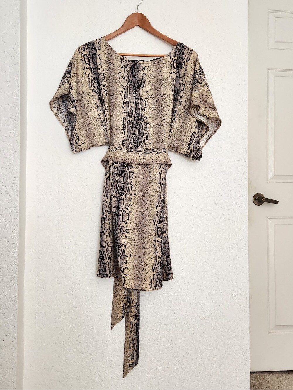 BCBGMaxAzria Snake-Print AboveTheKnee Dress in Beige& Black